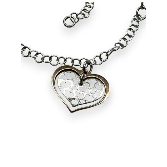 Nomination Sterling Silver Heart Charm Bracelet With Rose Gold Overlay 7.5" - Picture 5 of 10